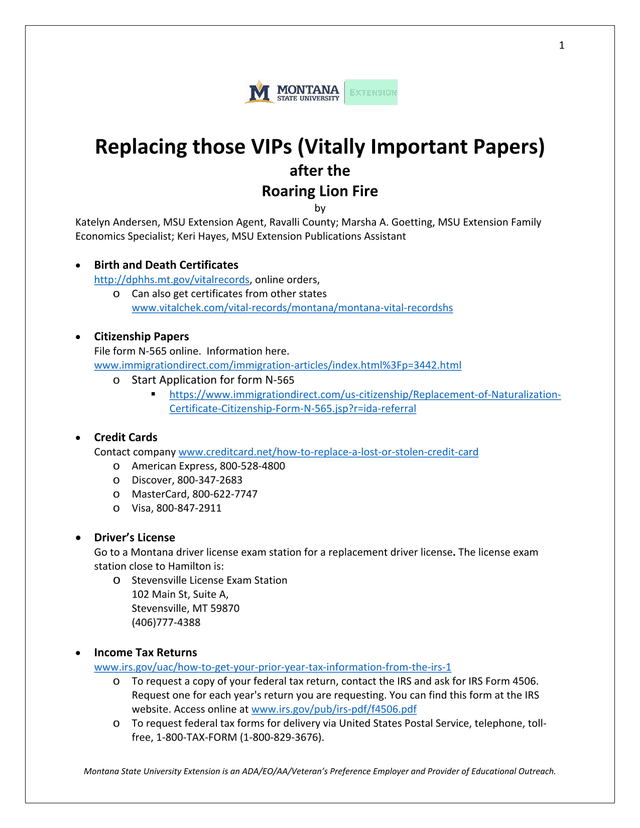 Replacing Those VIPs (Vitally Important Papers) After The Roaring Lion Fire screenshot