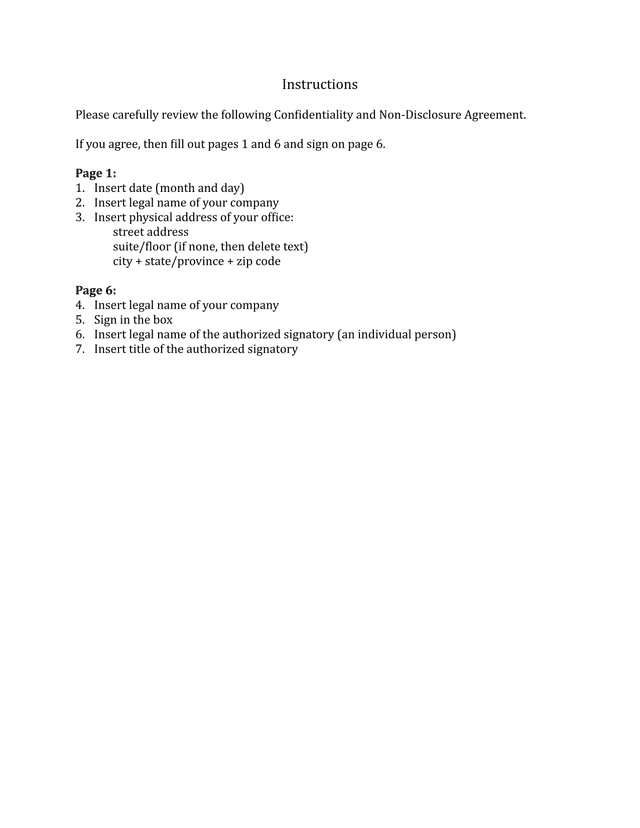 Confidentiality And Non Disclosure Agreement screenshot