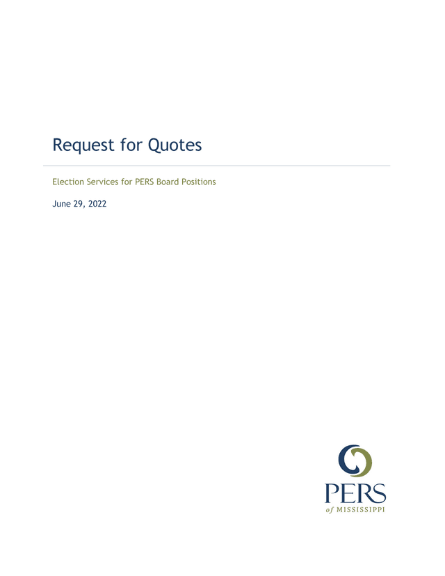 Request For Quotes Election Services For PERS Board Positions screenshot