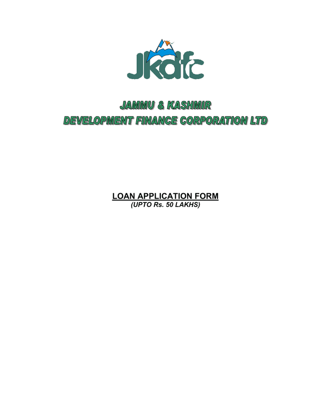 LOAN APPLICATION FORM (UPTO Rs. 50 LAKHS) screenshot
