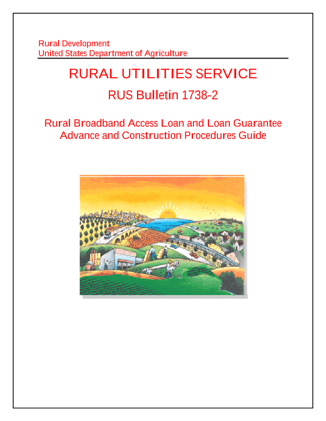 RUS Bulletin 1738 2 Rural Broadband Access Loan And Loan Guarantee Advance And Construction Procedur screenshot