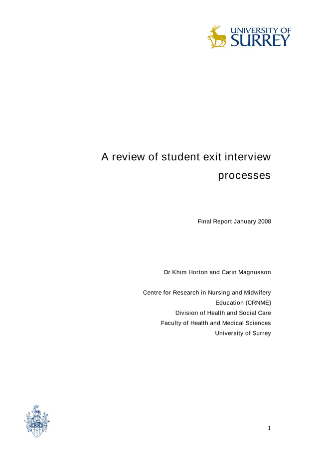A Review Of Student Exit Interview Processes screenshot