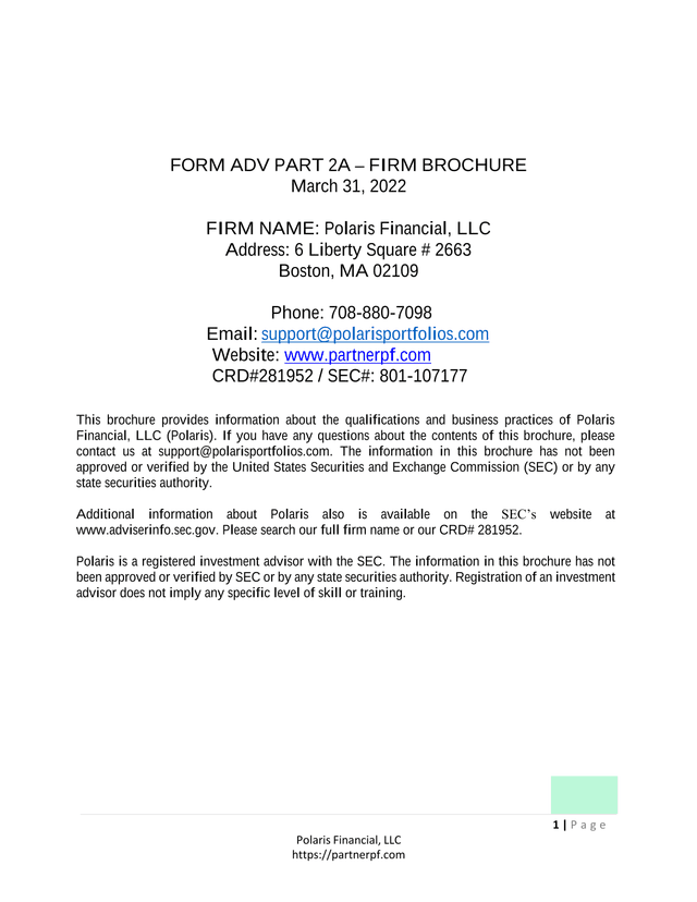 FORM ADV PART 2A  FIRM BROCHURE screenshot
