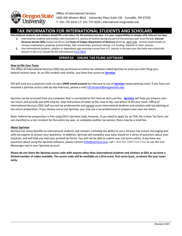 Tax Information For International Students And Scholars screenshot