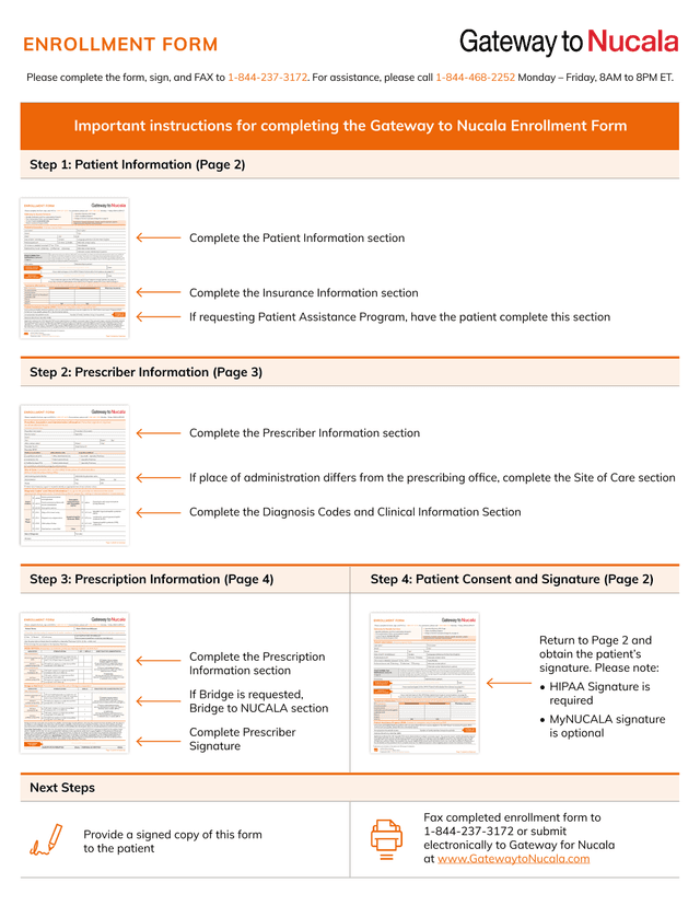 Gateway To Nucala Enrollment Form screenshot