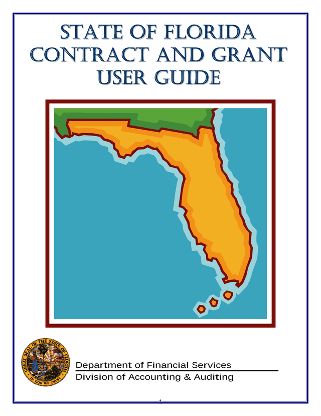 State Of Florida Contract And Grant User Guide screenshot