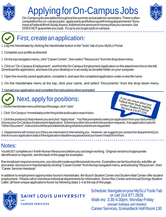 Applying For On Campus Jobs screenshot