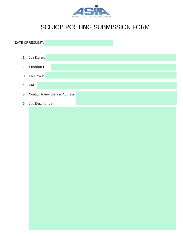 SCI Job Posting Submission Form screenshot