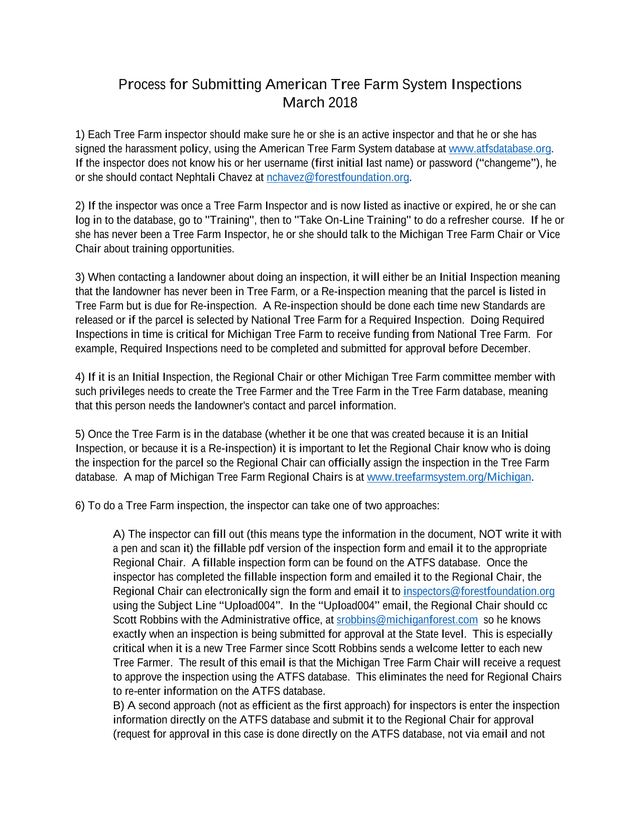 Process For Submitting American Tree Farm System Inspections screenshot
