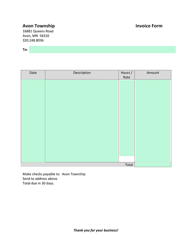 Invoice Form screenshot