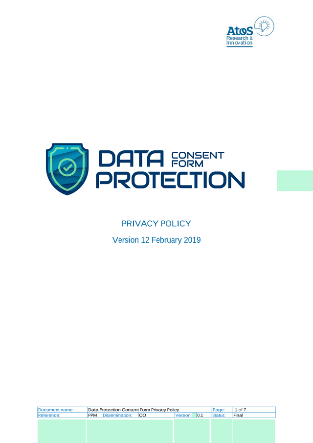 Data Protection Consent Form Privacy Policy screenshot
