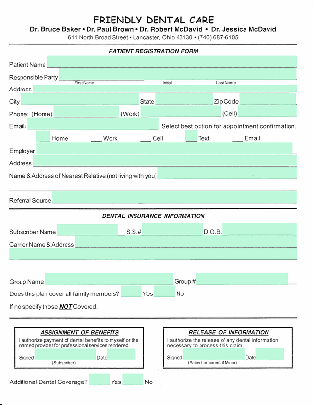 Patient Registration Form screenshot
