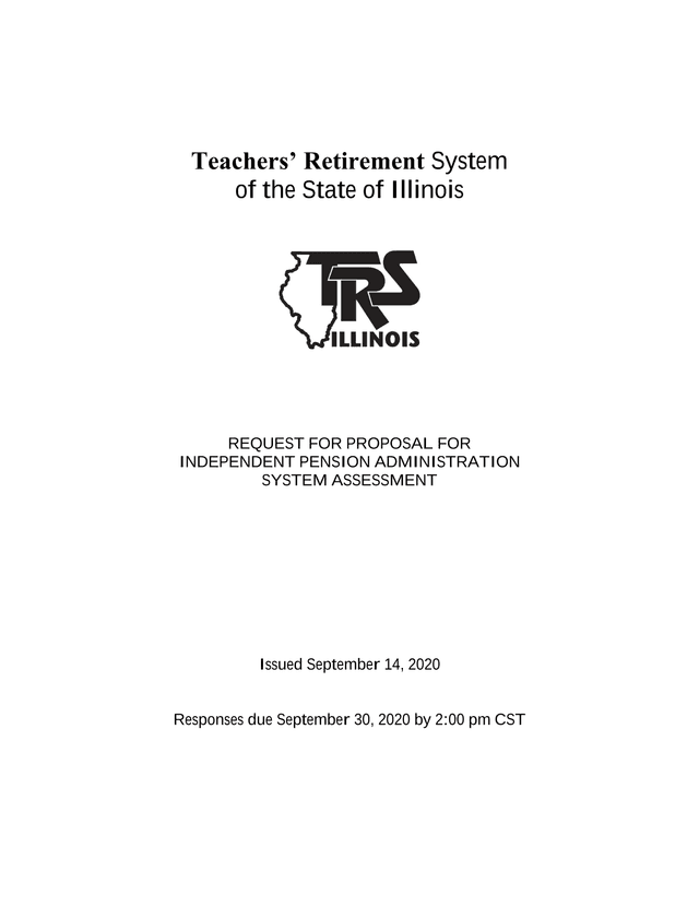 Request For Proposal For Independent Pension Administration System Assessment screenshot