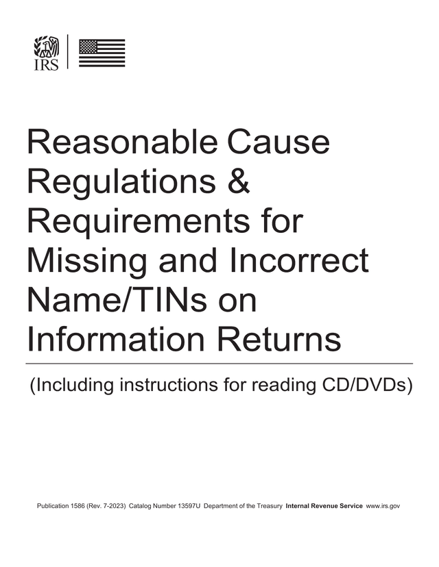 Reasonable Cause Regulations  Requirements For Missing And Incorrect NameTINs On Information Returns screenshot