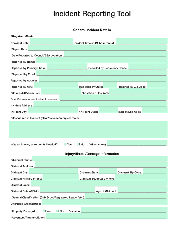 Incident Reporting Tool screenshot