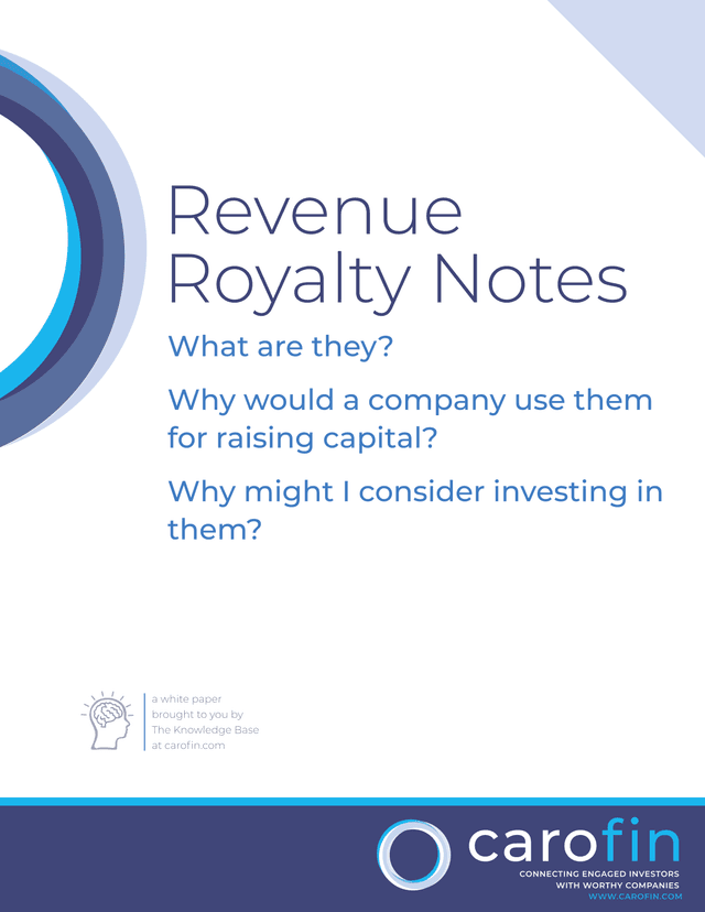 Revenue Royalty Notes screenshot