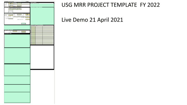 USG MRR Project Template FY 2022 screenshot
