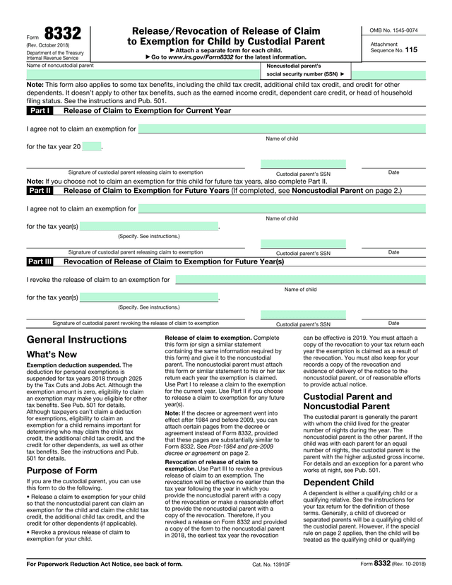 Form 8332 screenshot