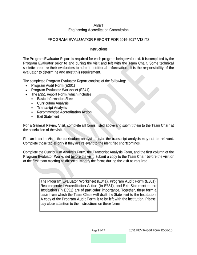 Program Evaluator Report For 2016 2017 Visits screenshot
