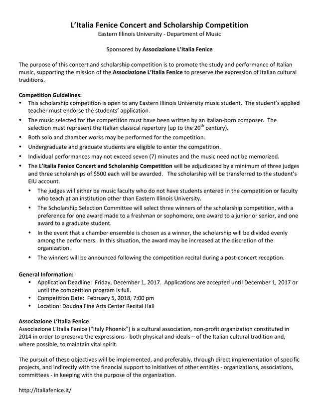 LItalia Fenice Concert And Scholarship Competition screenshot