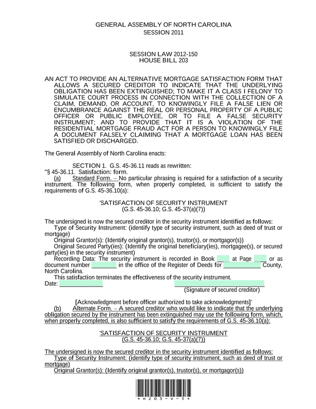 House Bill 203 screenshot