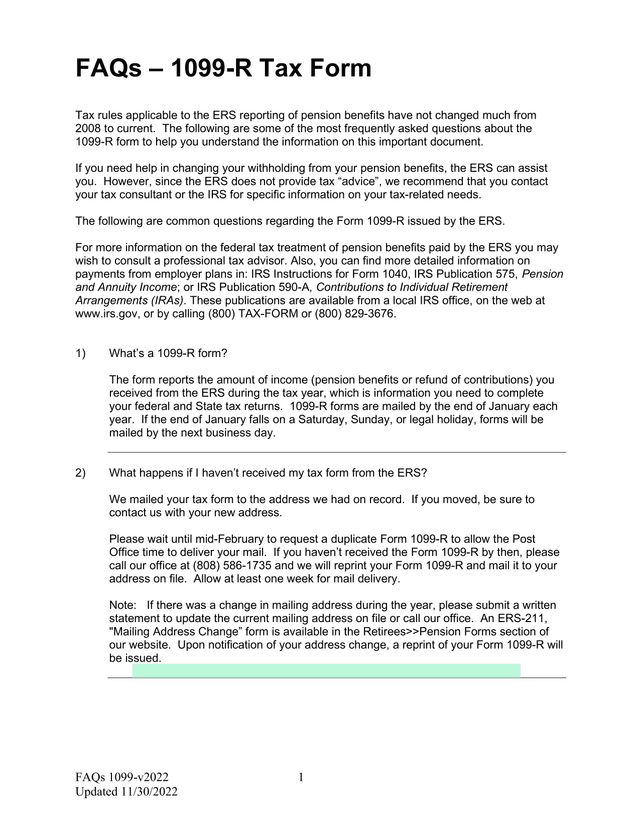 FAQs 1099 V2022 screenshot