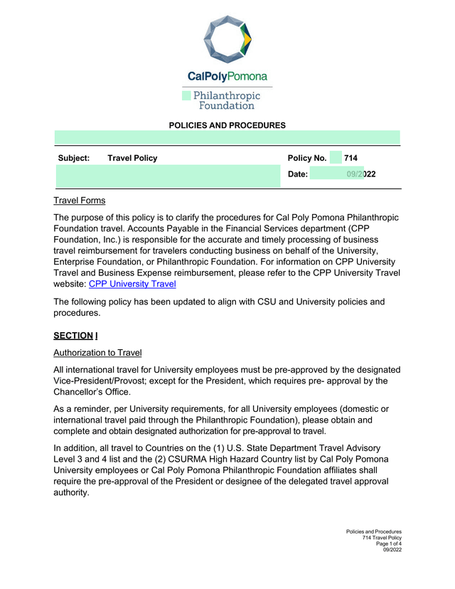 714 Travel Policy screenshot