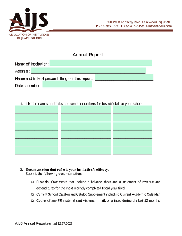 AIJS Annual Report screenshot