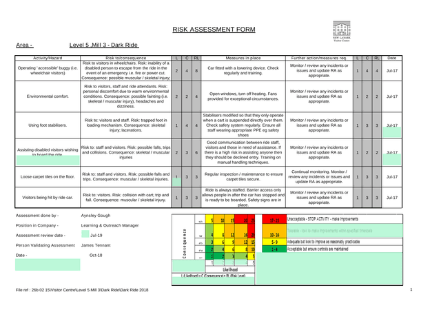 RISK ASSESSMENT FORM screenshot