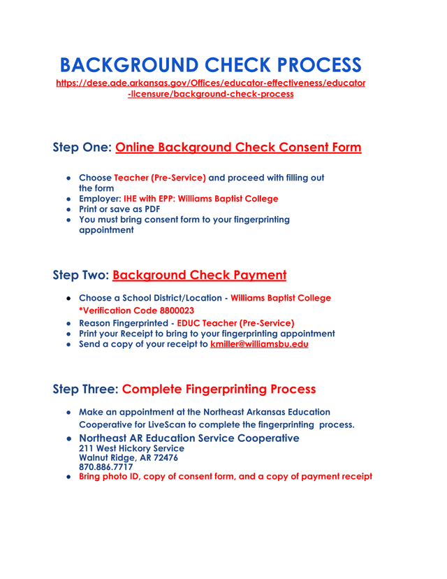 Background Check Process screenshot