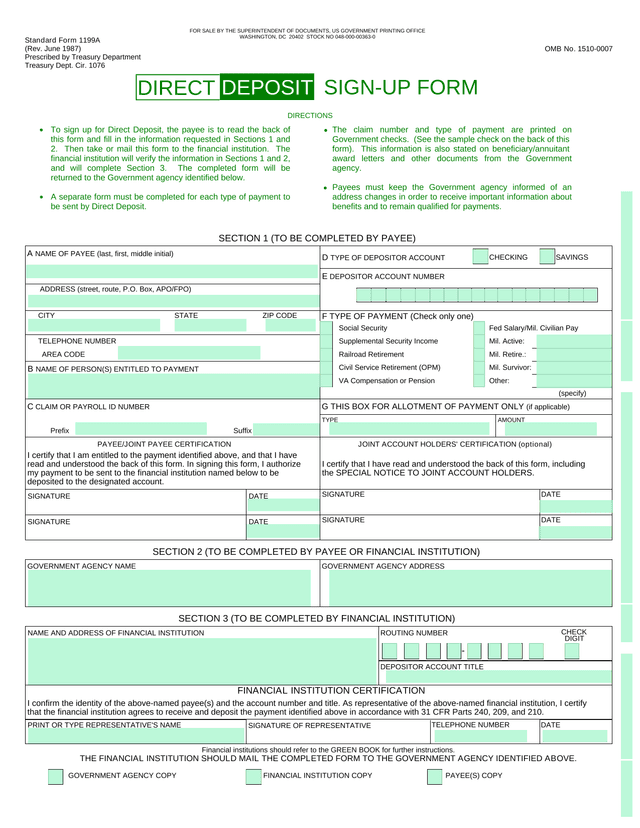 Deposit Form screenshot