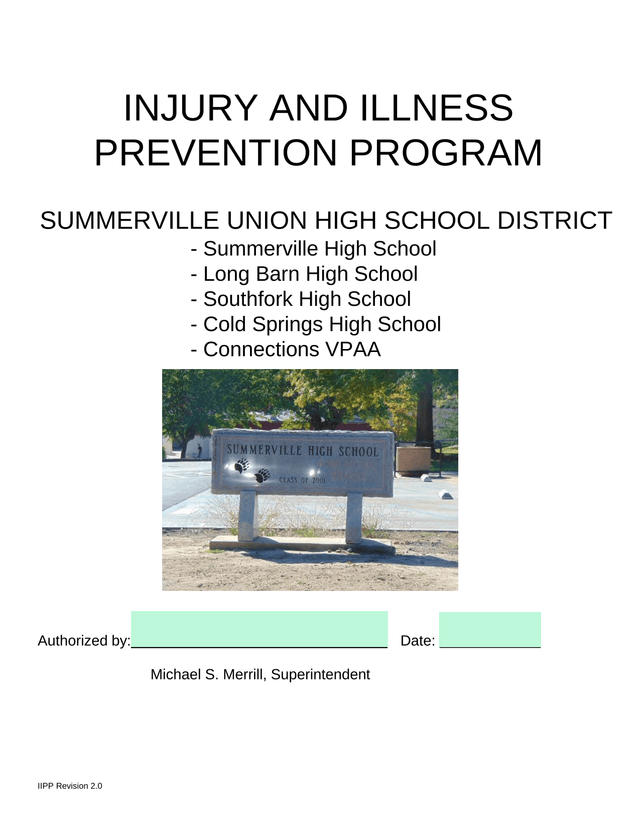 INJURY AND ILLNESS PREVENTION PROGRAM screenshot
