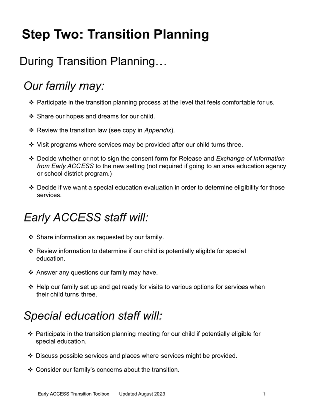 Early ACCESS Transition Toolbox screenshot