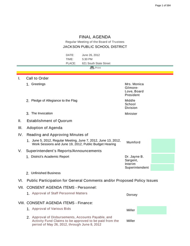 Regular Meeting Of The Board Of Trustees   Jackson Public School District screenshot