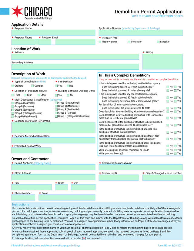 Demolition Permit Application screenshot