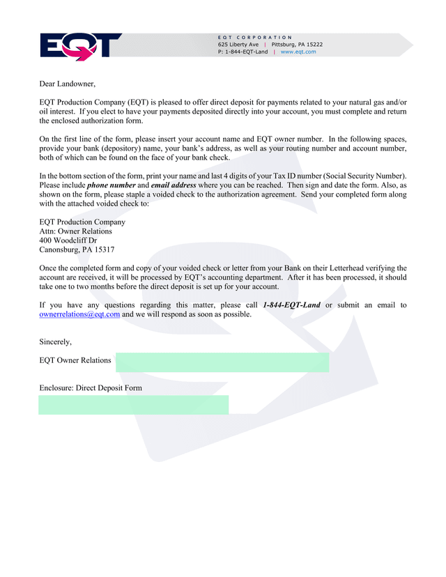 Authorization Agreement For Direct Deposits (ACH Credits) screenshot