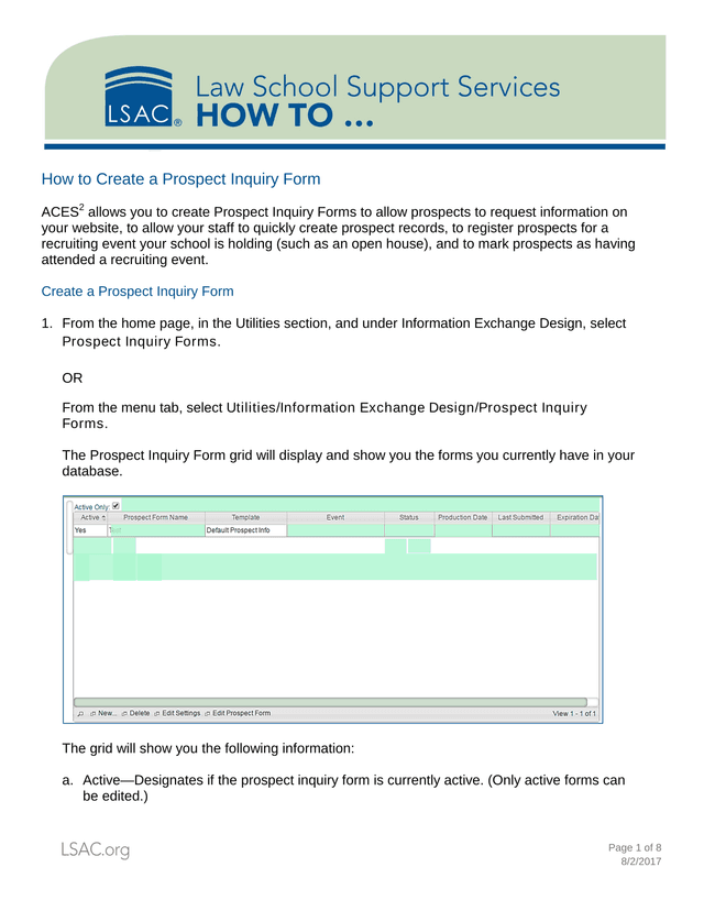 How To Create A Prospect Inquiry Form screenshot