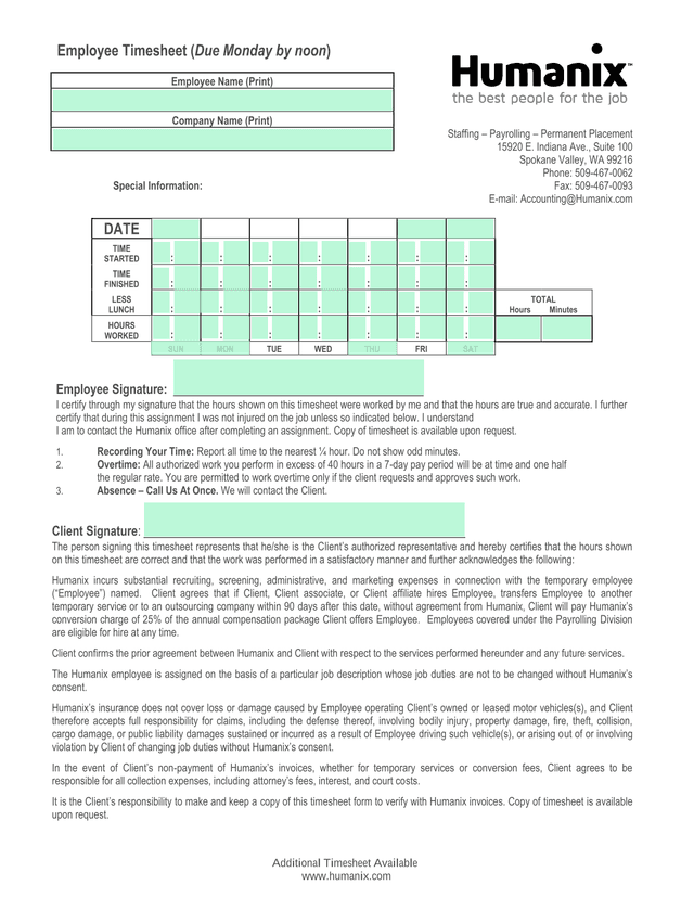 Employee Timesheet screenshot