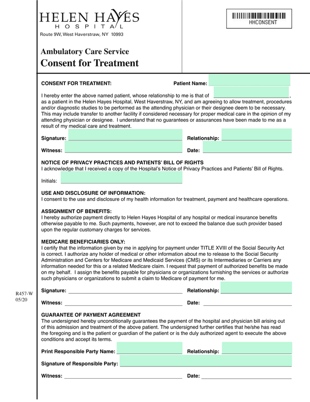Consent For Treatment screenshot