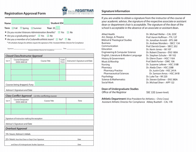 Registration Approval Form screenshot