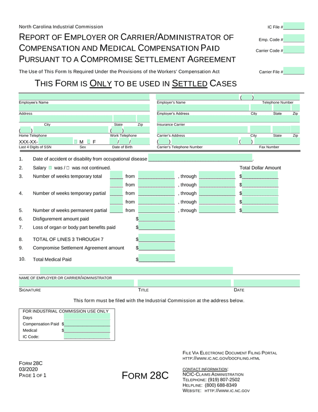 FORM 28C screenshot