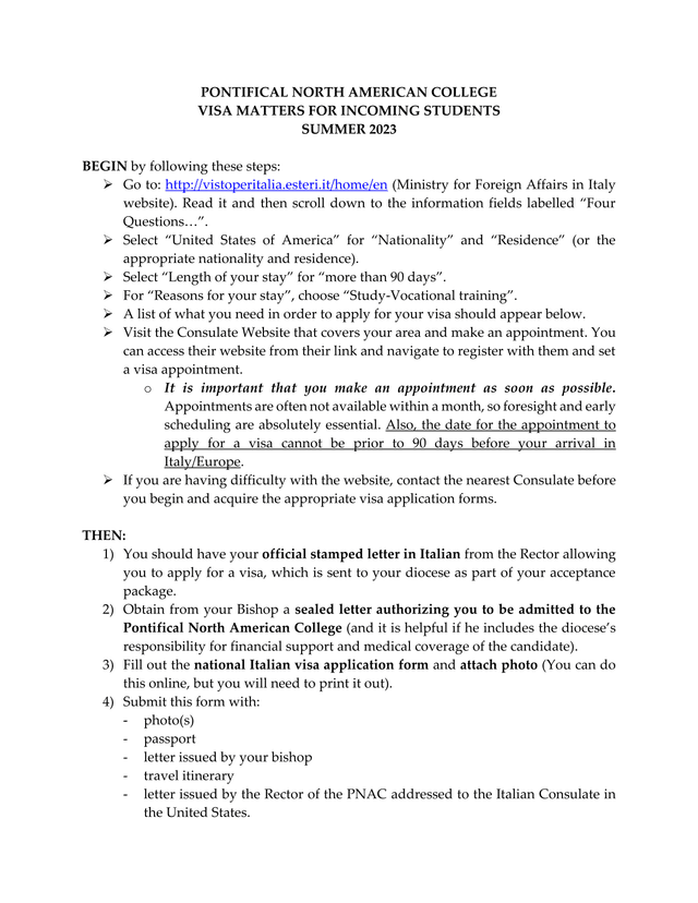 Visa Matters For Incoming Students screenshot