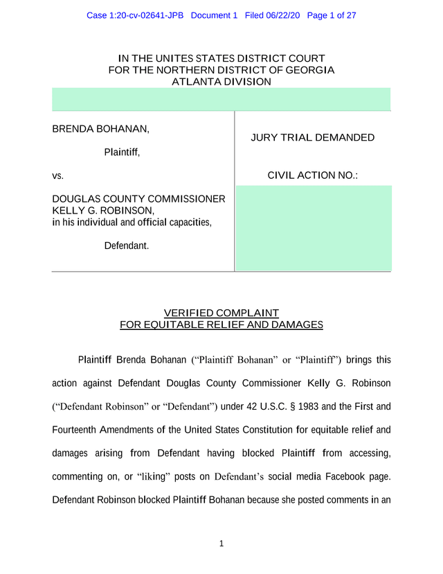 Verified Complaint For Equitable Relief And Damages screenshot