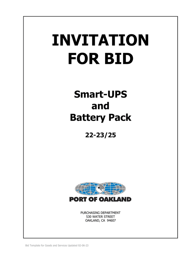 Invitation For Bid 22 2325   Smart UPS And Battery Pack screenshot