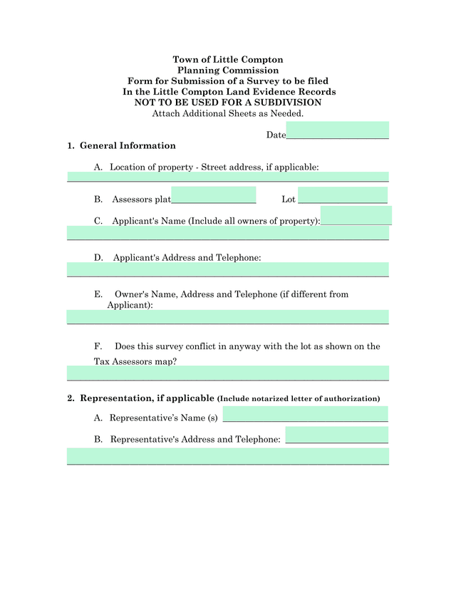 Survey Submission Form For Land Evidence Records screenshot