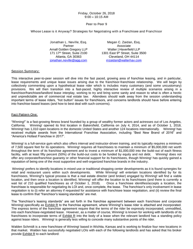 Whose Lease Is It Anyway Strategies For Negotiating With A Franchisee And Franchisor screenshot