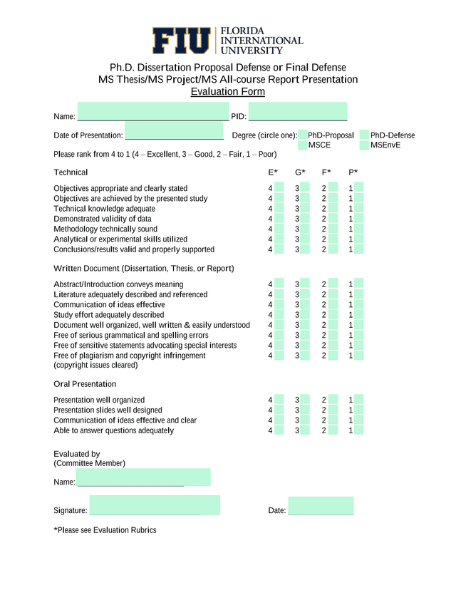 Ph.D. Dissertation Proposal Defense Or Final Defense  MS ThesisMS ProjectMS All Course Report Presen screenshot