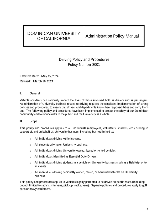 Driving Policy And Procedures screenshot