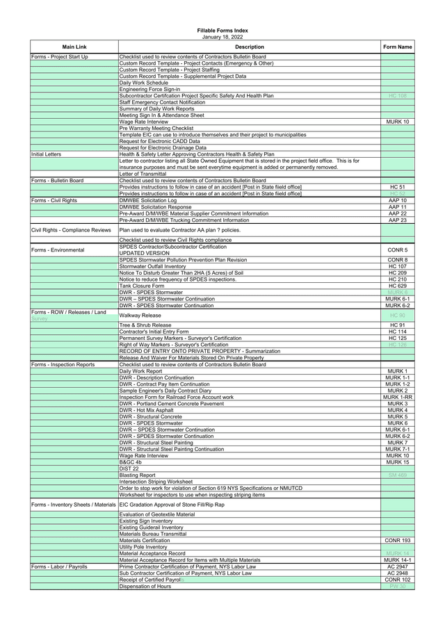 Fillable Forms Index screenshot