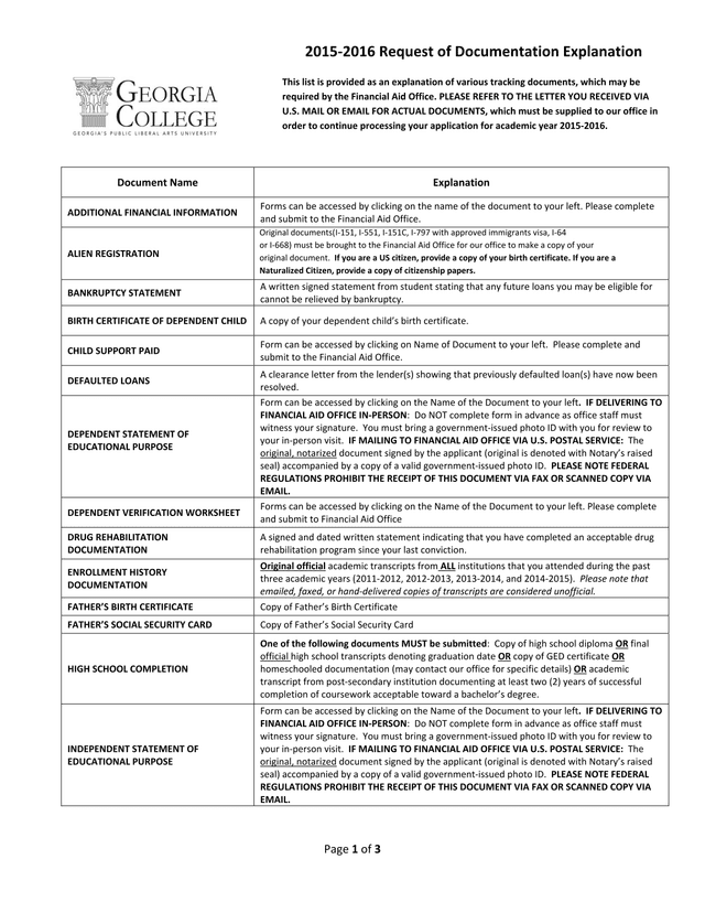 Additional Financial Information Document screenshot